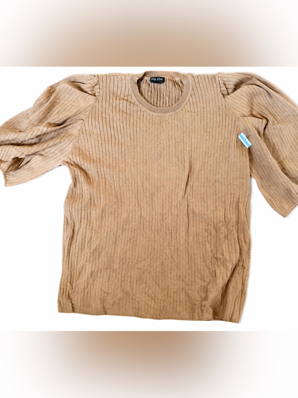 NEW City Chic Brown Ribbed Women’s Blouse‎ ribbed tunic top Shirt XL plus 22